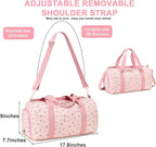 BLUBOON Duffle Bag Girls Kids Cute Gym Bag with Shoes Compartment & Wet Separation Waterproof Sports Overnight Travel Bag