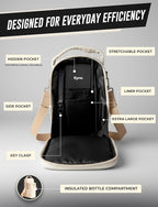kyrra. Magnetic Gym Bag Beige with Water Bottle Holder Reusable Pouch 2 Bags in 1 Compact Crossbody Small Sports Training Bag Durable Waterproof Fitness Organizer Workout pouch for Men Women Travel
