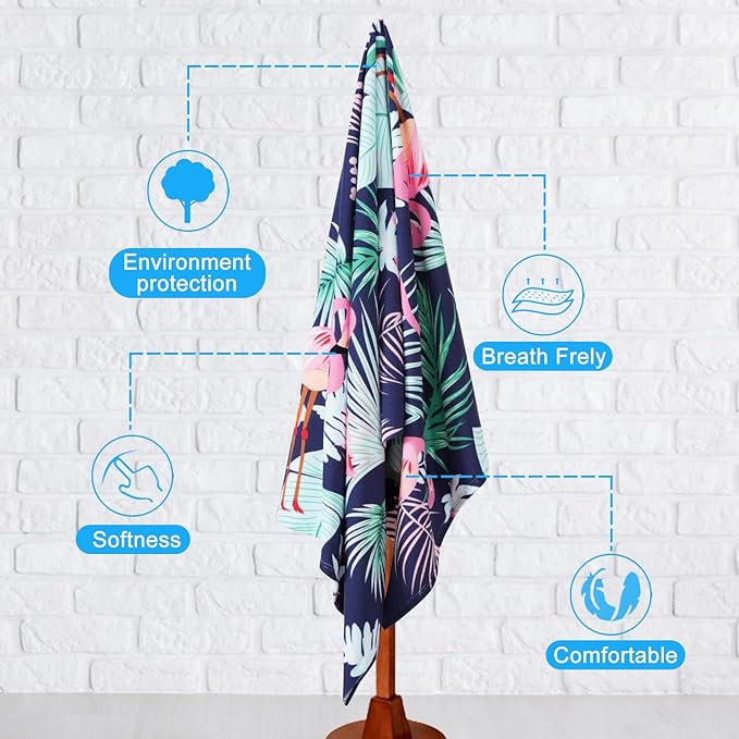 Oversized Terry Beach Towel 36 x 72 in Soft Extra Large XL Pool Swimming Towels Clearance for Adults Blanket Travel Essentials Cruise Accessories Must Haves Vacation Stuff Lounge Chair Cover Flamingo