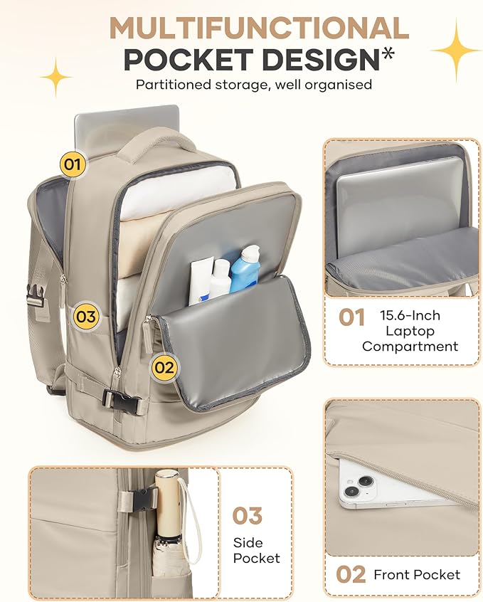 coofay Travel Backpack For Women Men Airline Approved Carry On Backpack Flight Approved Waterproof Sports Luggage Backpack Casual Daypack Small Hiking Backpack