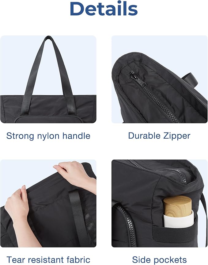 BAGSMART Tote Bag for Women, Tote Bag with Zipper Work Tote with Compartments Nurse Shoulder Hanbag for Travel, Gym