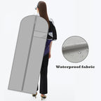 Dress Bags for Gowns Long, 65'' Garment Bags for Hanging Clothes, Suit Bag Cover for Storage and Travel (Grey)