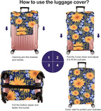 Luggage Cover,Suitcase Covers 19-30 Inch Expandable Anti-Scratch Luggage Protector Flower for Carry on Luggage M 22-24IN
