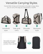 BAGSMART 4-IN-1 Gym Bag for Women Men, TSA Lightweight Duffle Bag for Travel with Shoe Compartment & Wet Pocket, 22L/30L/38L Tactical Backpack with 40oz Water Bottle Holder