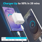 45W Super Fast Charger USB Type C Charger Cord 6.6FT with Android Phone Charger Fast Charging Block for Samsung Galaxy S26/S26 Ultra/S26+/S25/S25 Ultra/S25+/S24/S23/S22/S20/S21/Note 20/Note 10, White