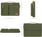 MOSISO 360 Protective Laptop Shoulder Bag,15 inch Computer Bag Compatible with MacBook Air 15 inch M5 M4 M3 M2/Pro 15, Dell XPS Plus,Side Open Messenger Bag with 4 Zipper Pockets&Handle, Olive Green