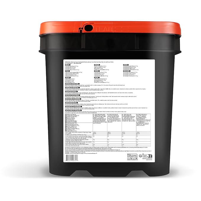 ReadyWise Emergency Food Supply - 120 Servings Freeze Dried Vegetables Bucket, Dehydrated Meals, Survival Food Kit for Backpacking, Camping Essentials & Prepping Supplies, up to 25 Year Shelf Life