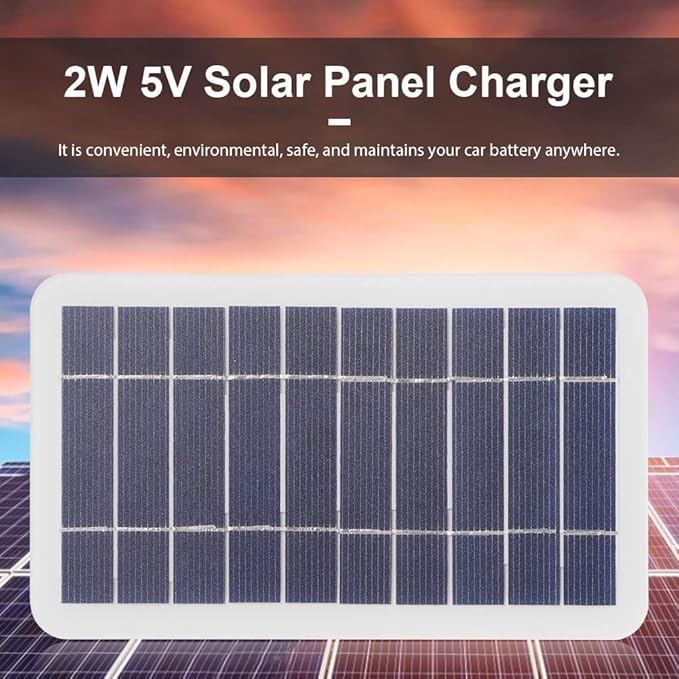 5V High Power USB Solar Panel Outdoor Waterproof Hike Camping Portable Cells Battery Solar Charger for Mobile Phone, White & Black