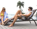 HENBAY Cotton Oversized Beach Towel - Large 70 x 35 Inch Pool Towel, Navy Blue Striped Quick Dry Swimming Cabana Towel