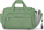 Hanke Small Travel Duffel Bag, Under Seat Carry On Personal Item Bag with 11 Pockets, Lightweight Water Resistant Foldable Weekender Bag with Trolley Sleeve for Travel Gym Daily Use（Forest Green）
