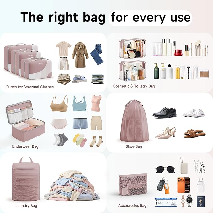 9 Set Packing Cubes for Travel, Gifts for Women Mom,Anti-Tearing Suitcase Organizer,OlarHike Vacation Essentials & Accessories for Cruise Ship