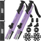 AISUNOURDOOR Lightweight Adjustable Trekking Poles, Aluminum Collapsible Travel Hiking or Walking Sticks for Women Children, with One Disposable Raincoat