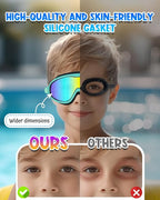 Swim Goggles 2 Pack, Wide View Anti Fog&UV Swimming Goggles for Audlt, No Leak Pool Beach Essentials for Men Women