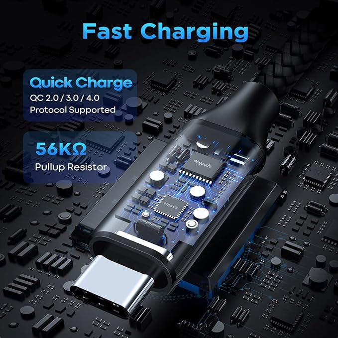 etguuds USB C Cable [20ft/6m], 1-Pack, Long USB-A 2.0 to USB-C Cable, Fast Charging Type C Charger Cord Nylon Braided for Samsung Galaxy Note, LG, Moto, Pixel, Switch, and Other USB C Devices