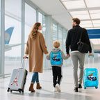 Goplus 2 PCS Kids Luggage, 13" & 16" Carry-on Suitcase w/Spinner Wheels, Telescopic Handle, Hard Shell Rolling Trolley Luggage for Toddler Boys Girls Travel, Airline Approved (Blue, Racing Car)