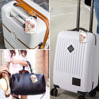 Fintie Luggage Tags, Privacy Cover ID Label with Stainless Steel Loop and Address Card for Travel Bag Suitcase, Flower Festival (2 Piece)