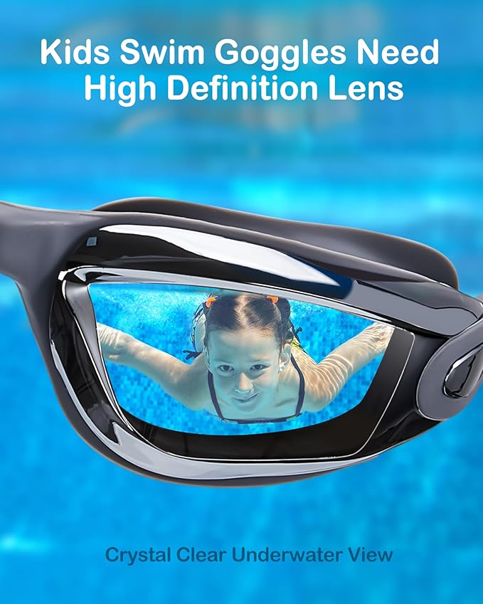 Aegend Swim Goggles for Kids Youth 3-14 Anti-Fog Anti-UV Comfort Fit Goggles for Swimming