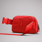 YOSHUYUKI Fanny Pack Cross Body Bag Small Crossbody Bags for Women Men Trendy Nylon Waterproof Mini Purse Travel Running Belt Lulu Dupes Bum Hip Chest Waist Pack Side Bag Must Have Red
