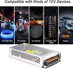 10A 120W 12V DC Power Supply, Universal Regulated Switching AC 110V/220V to DC Converter (SMPS) Transformer Driver Adapter for LED Strip Lights, CCTV Camera System, 3D Printer, Radio, Computer Project