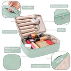 Queboom Travel Makeup Bag Cosmetic Bag Makeup Bag Toiletry bag for women and men (Green-3pcs)