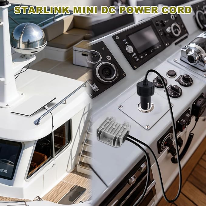 Car Adapter for Starlink Mini, 12V/24V to 30V 3.5A DC Power Cable Supply Universal 9-28V Input Power Converter Accessories for Truck RV Marine & Off-Grid Use