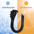 Large Zip Ties 36 inch (250 Pack), Long Zip Ties Heavy Duty with 250 lb Tensile Strength, Big Cable Ties, Black, by ANOSON
