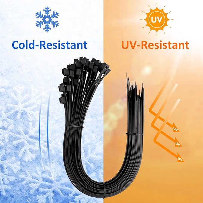 Large Zip Ties Heavy Duty Outdoor 24 inch (250 Pack), Heavy Duty Zip Ties 220 lbs, Black, by ANOSON