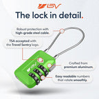 TSA Accpeted Luggage Travel Lock, Set-Your-Own Combination Lock for School Gym, Golf Bag, Locker, Luggage Suitcase Baggage Locks, Filing Cabinets, Toolbox, Case (Green, 2 Pack)