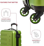 SwissGear 7366 Signature Hardside Expandable Luggage with Spinner Wheels, TSA Lock, Cup-Holder, Green, 2-Piece Set (19/27)