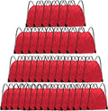 Grneric Drawstring Backpack Bulk 42 Pcs String Backpack Drawstring Bags Cinch Bag Sackpack for Men Women Gym (Red)