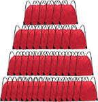Grneric Drawstring Backpack Bulk 42 Pcs String Backpack Drawstring Bags Cinch Bag Sackpack for Men Women Gym (Red)