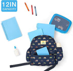 STEAMEDBUN Corduroy Toddler Backpack for Boys 2-4: Kids backpack for Boys Girls - 12 inch Preschool Kindergarten Backpacks - Car