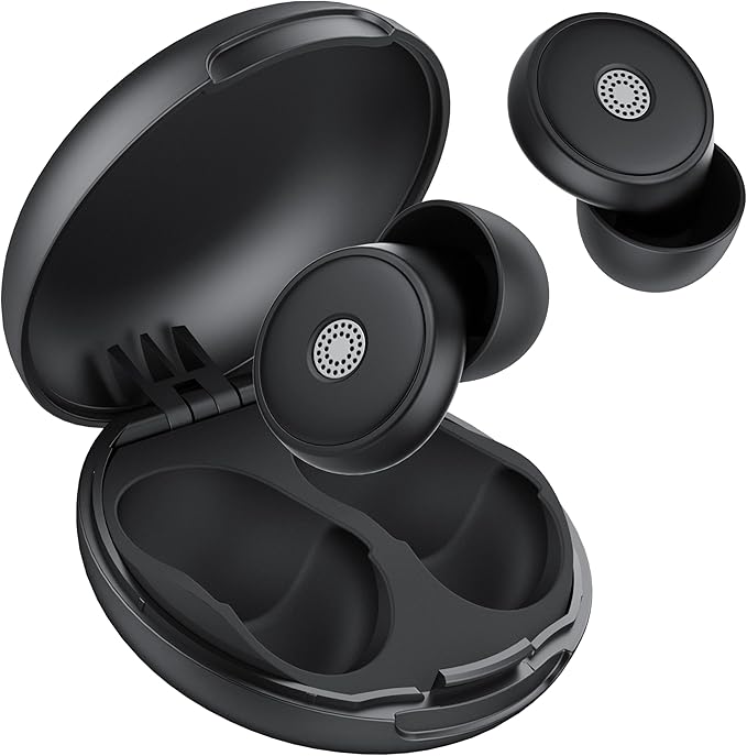 Ear Plugs for Sleeping Noise Cancelling, 45dB Soft Earplugs for Concert, Reusable Ear Plugs for Noise Reduction with Case & 8 Eartips, for Sleeping, Concert, Working, Studying, Traveling (Black)