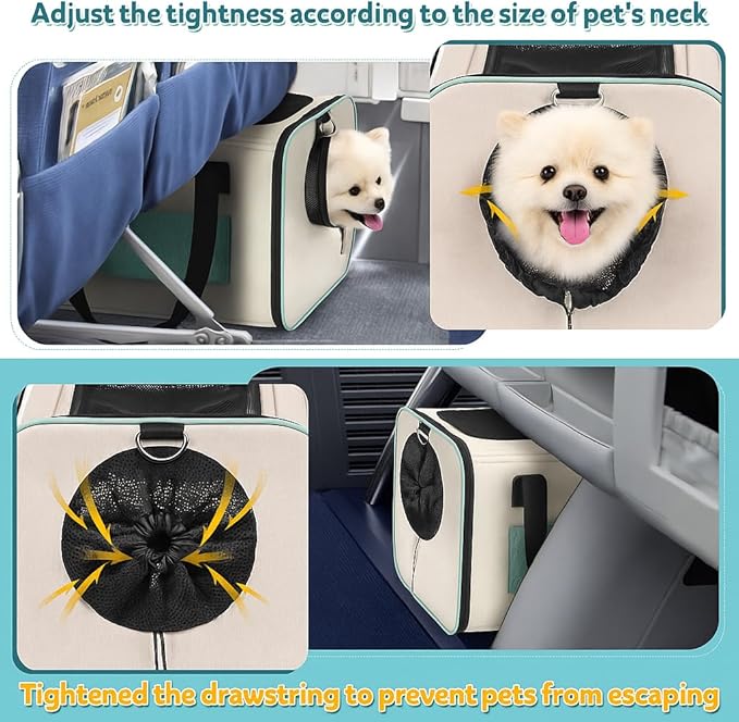 Small Dog Travel Carrier Bag - Soft Sided Pet Travel Carrier for up to 15LBS Small Dogs - Breathable and Comfortable for Car Trip Camping Outdoor Vet Hospital