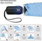 Compact Travel Umbrella for Purse - Flat Handle, Waterproof for Light Rain