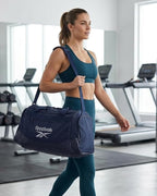 Reebok Duffle Bag - Lightweight Unisex Carry On Gym Bag - Travel and Sports Duffel Bags for Men and Women, Cade - Navy Silver