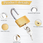 3 Pcs Small Solid Brass Locks with Keys, Mini Key Locks for Luggage Locks, Backpack Small Locks, Gym Locker Padlocks, Jewelry Box Locks… (20-25-30mm)