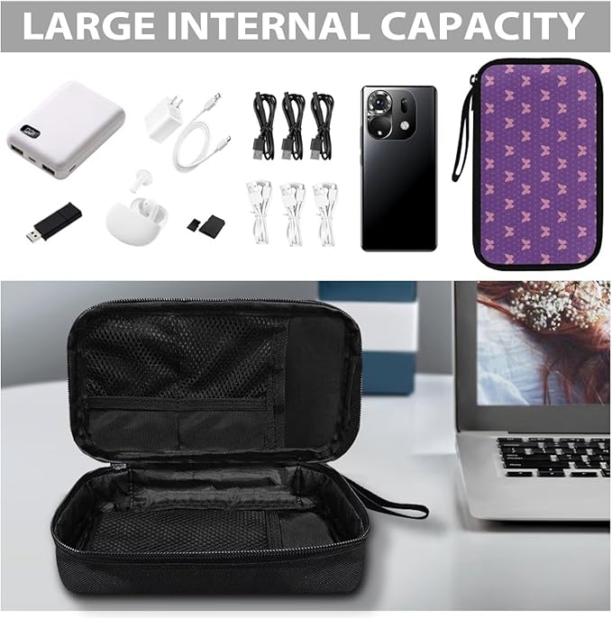 Butterfly Travel Cord Organizer Case Portable Cable Organizer Bag for Charger Phone Earphone Large Tech Pouch Electronics Organizer Travel Case