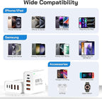 2Pack USB C Fast Charger Block, Total 60W 5-Port USB C Wall Charger 30W Type C Charging Block, 2USB C+3USB A PD 3.0 Multiport Charging Cube for iPhone 17 16 15 14 Pro Max, G-alaxy S26 S25 Ultra, i Pad