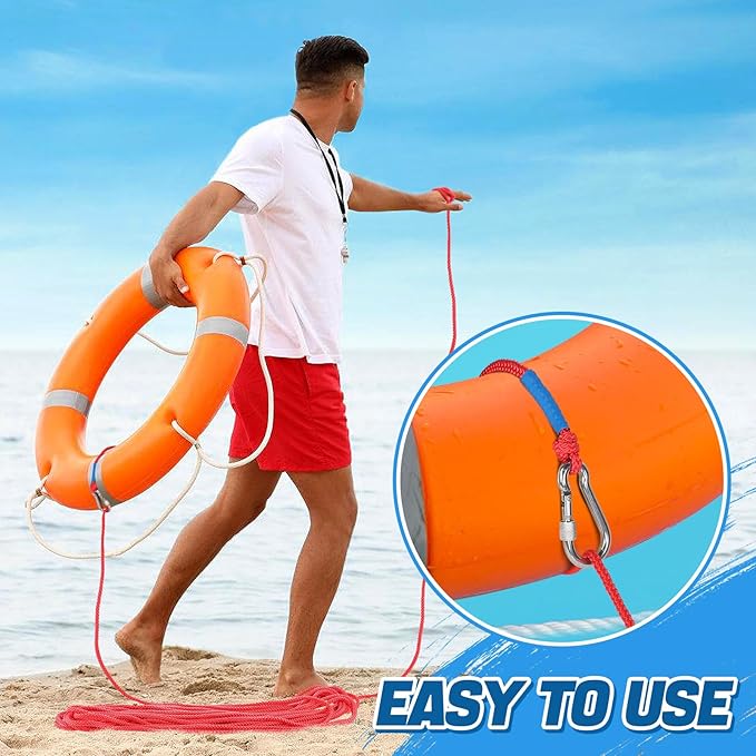 Water Floating Lifesaving Rope - Professional Throwing Pool Life Preserver Rope Line for Swimming Small Kayak Inflatable Boat