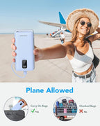 charmast Portable Charger with Built-in Cables and Wall Plug, 10000mAh USB C Portable Power Bank, Potable Phone Charger, Travel Essentials Compatible with iPhones, Samsung Galaxy, iPad