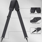 Shoulder Strap 72 inch, Universal Replacement Laptop Shoulder Strap with Adjustable Buckles and Metal Hooks for Briefcase Laptop Messenger Bag Crossbody Bag Luggage/Duffel, Dark Gray