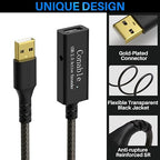 Active USB Extension Cable 75 Feet, USB 2.0 A Male to Female Repeater Cord, with 2 Extension Chipsets Signal Booster, 22AWG Tinned Pure Copper, (AC Power Supply Included)