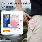 P05 Portable Charger, Magnetic Power Bank, Small Wireless PowerBank,Emergency Battery Pack 10000mAh Travel Essentials Fast Charging with Built in Cable, Wall Plug for iPhone,Samsung,Andriod (Pink)