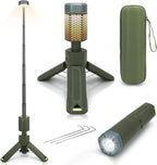 Telescopic Camping Lights,Portable Camping Lantern with Storage Bag,10500mAh Rechargeable Outdoor Adventure Emergency Light,Waterproof LED Work Lights with Magnetic (Light Green)