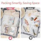 F-color TSA Approved Toiletry Bag 3 Pack Medium - Clear Makeup Bag Travel Quart Size for Women Men, Clear Cosmetic Bag Airport Airline Compliant Carry on Bag, Beige
