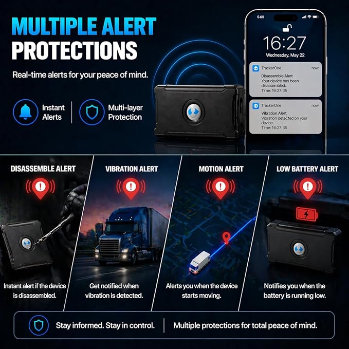 GPS Tracker for Vehicles Cars with Long Battery Life up to 90 Days, Strong Magnet, Unlimited Range, Geo-Fence, 4G Real Time Car Tracker Device Hidden Vehicle Tracking, Subscription Needed