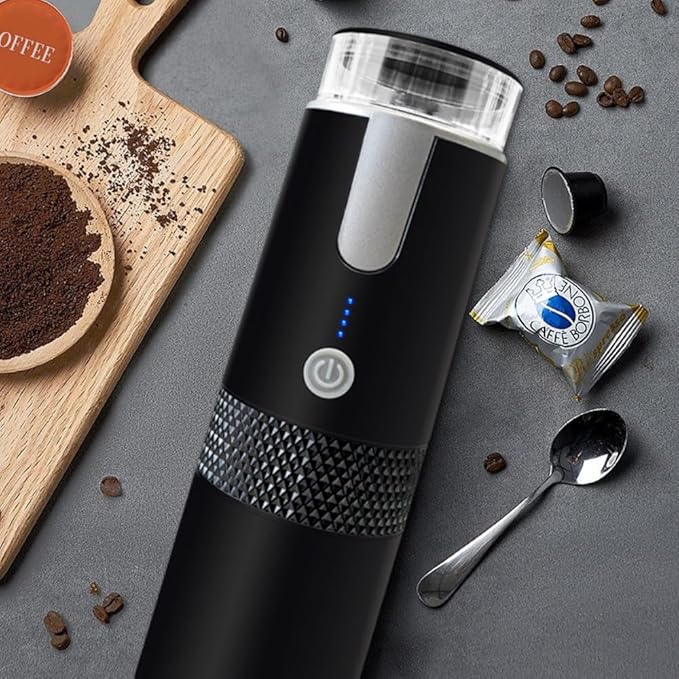 Portable Coffee Maker, Auto Mini Handheld Coffee Machine Cordless Type C Rechargeable with 1200mAh Battery for Travel Camping, Driving, Home and Office, Compatible for K Cup