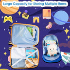 Goplus Kids Luggage Set, 12" & 18" Kids Carry On Luggage Set, Multi-directional Wheels Suitcase, Large Capacity Rolling Trolley Suitcase, Gift for Boys and Girls Toddlers Children Travel
