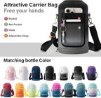 DYSANKY Insulated Water Bottle | Thickened Stainless Steel Vacuum Metal | Portable Sports Half Gallon Large Water Jug for Gym and Hiking with Straw, Carrier Bag, Handle Strap | BPA-Free 64 oz